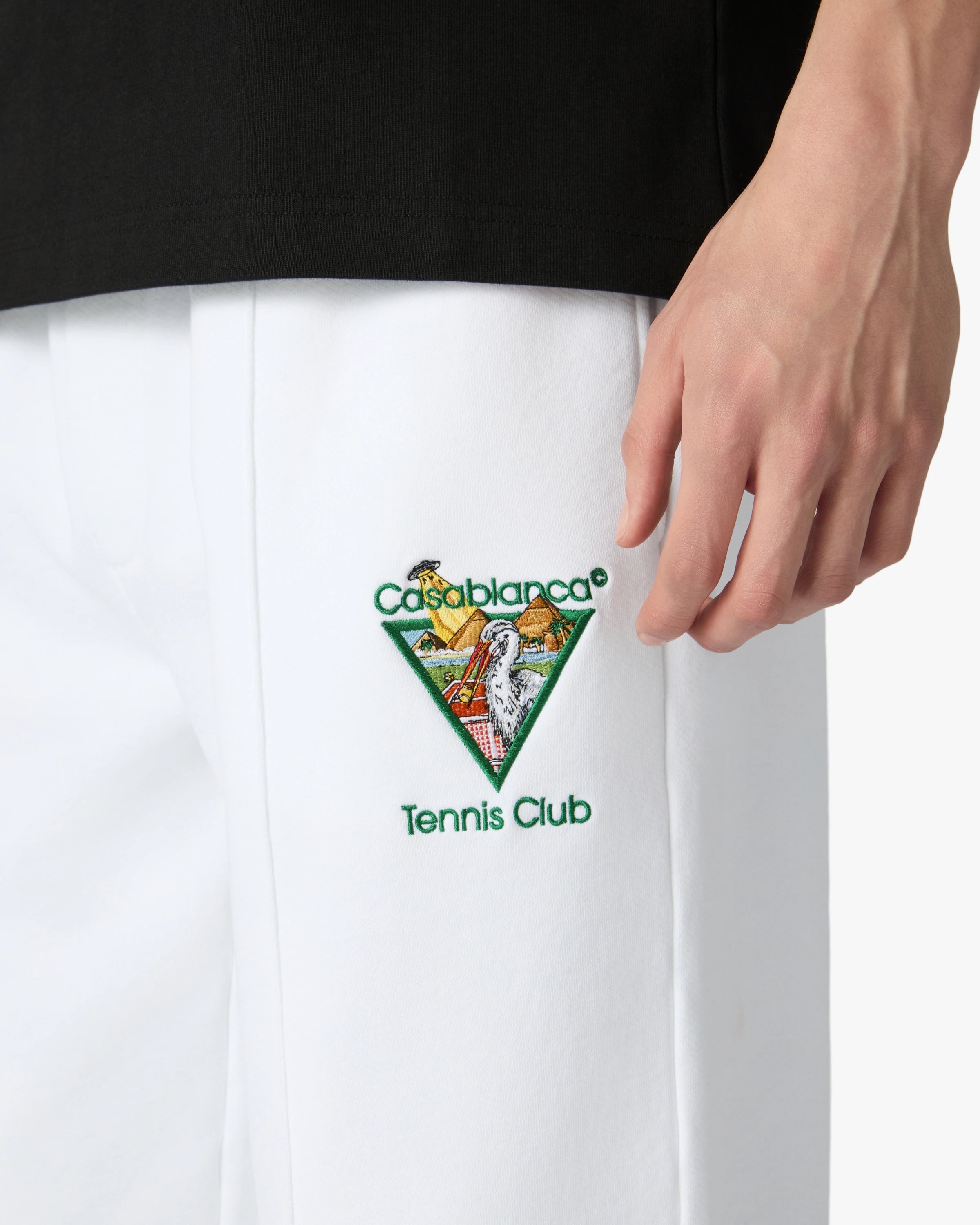White Tennis Club Icon Pyramid Abduction Embroidered Sweatpants