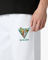 White Tennis Club Icon Pyramid Abduction Embroidered Sweatpants