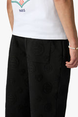 Black Applique Monogram Sweatpants