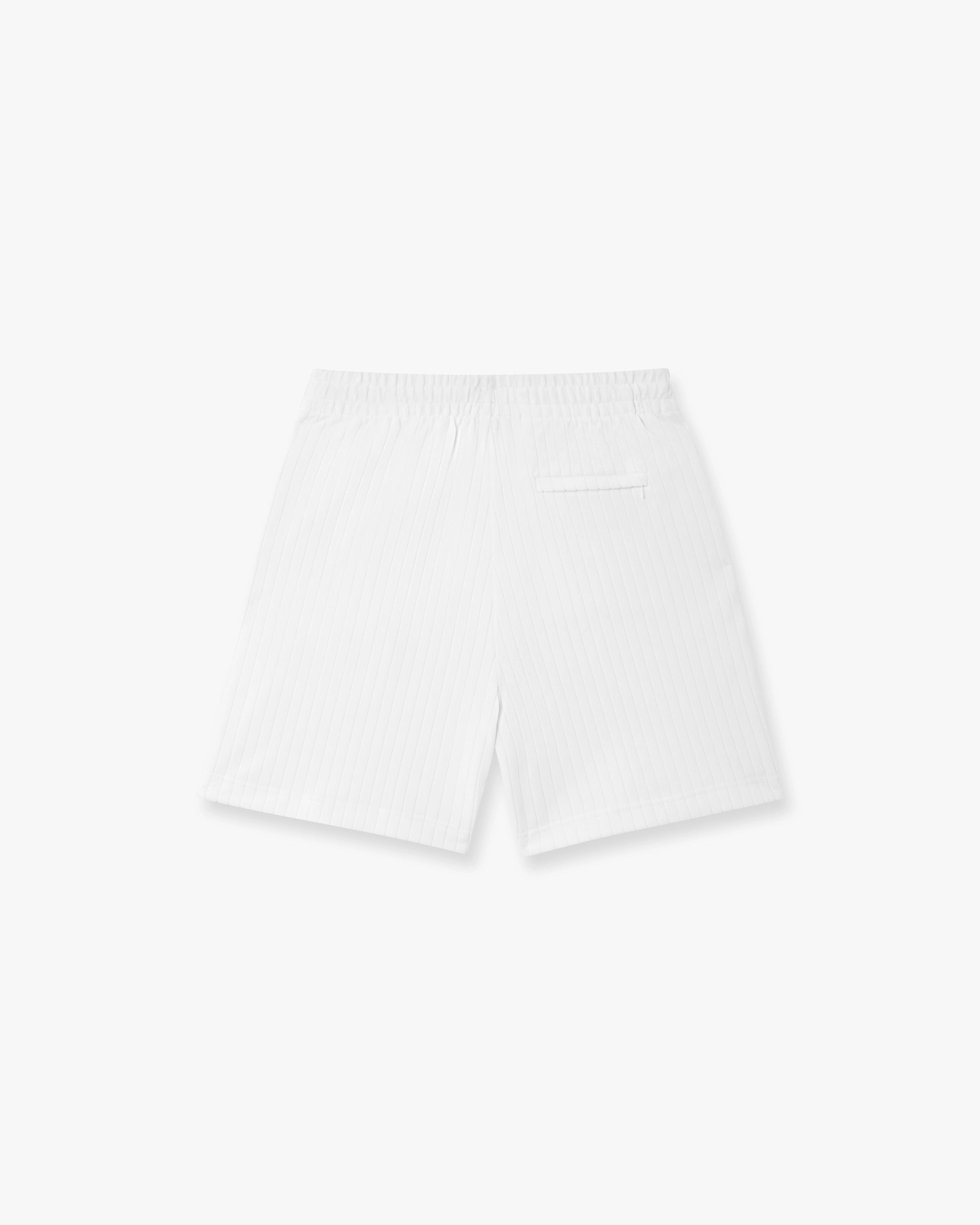 White Striped Velour Shorts