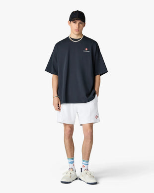 White Striped Velour Shorts