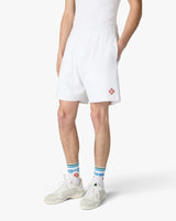 White Striped Velour Shorts