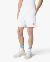 White Striped Velour Shorts