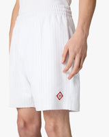 White Striped Velour Shorts