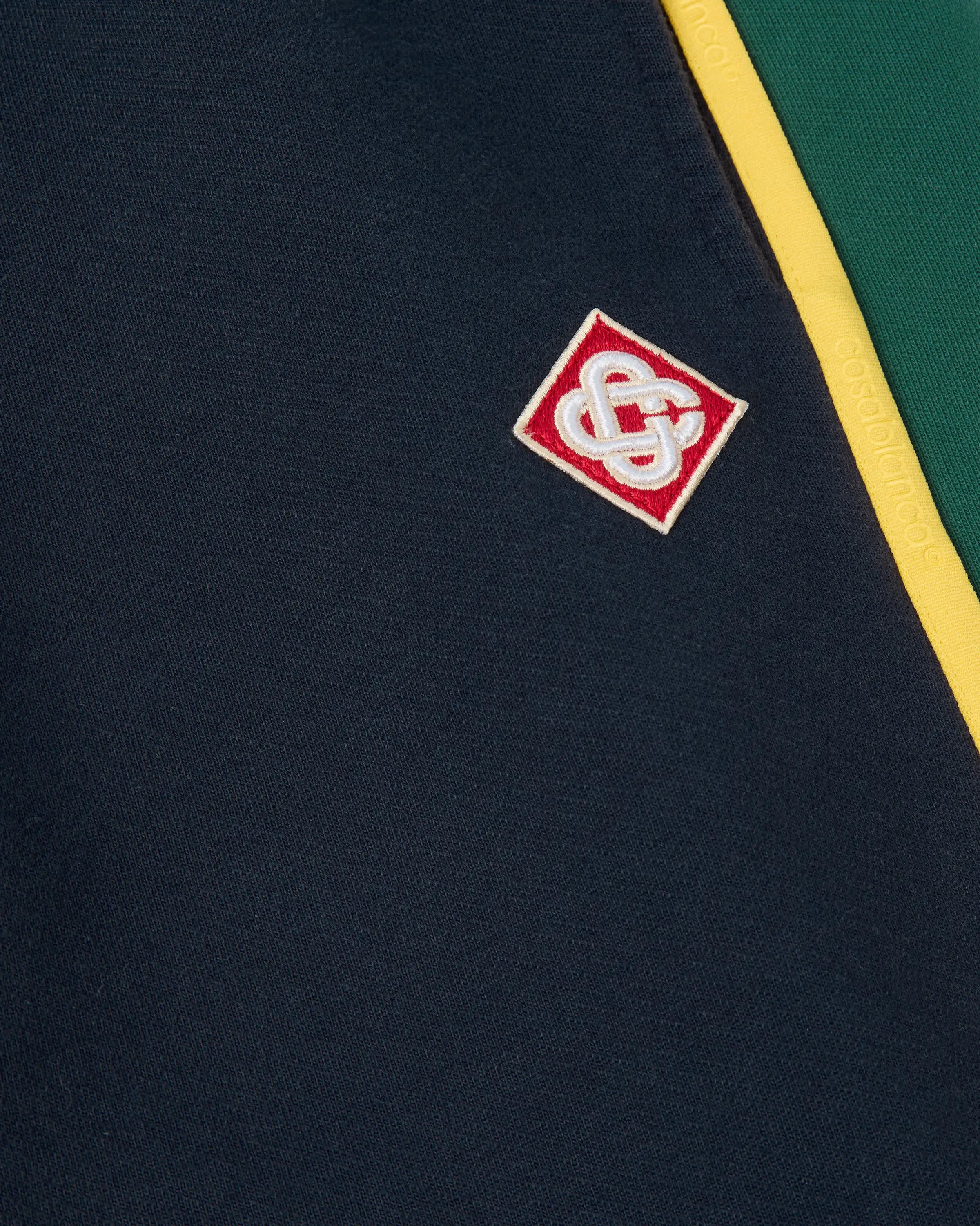 Navy & Green Panelled Sweatpants