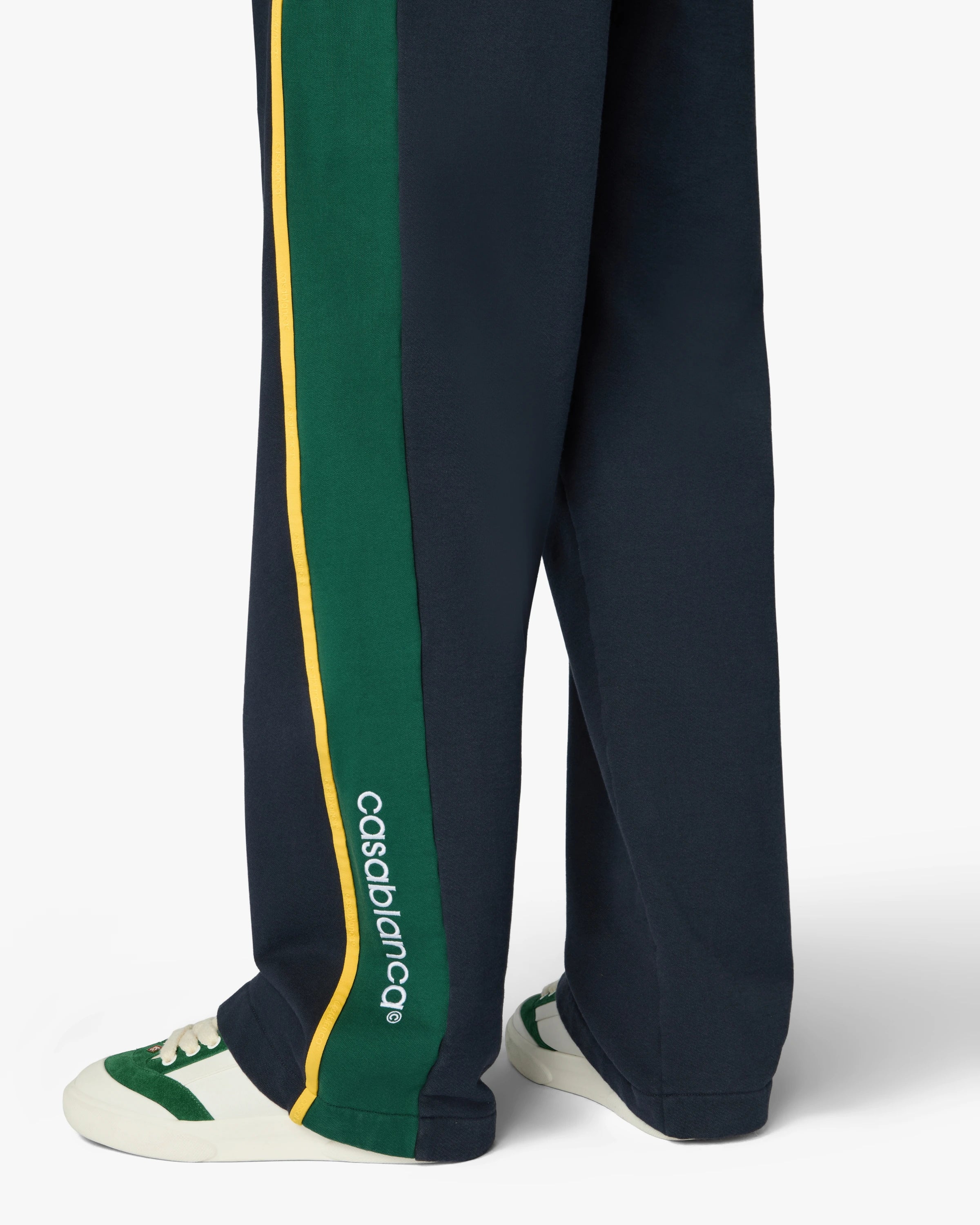 Navy & Green Panelled Sweatpants