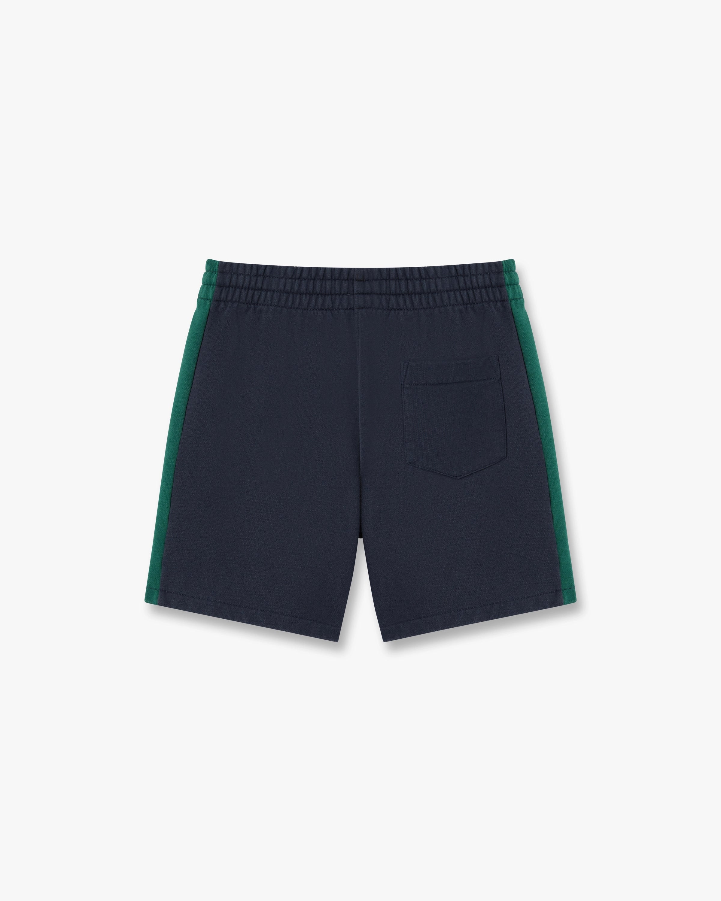 Navy & Green Panelled Sweatshorts