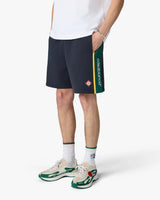 Navy & Green Panelled Sweatshorts