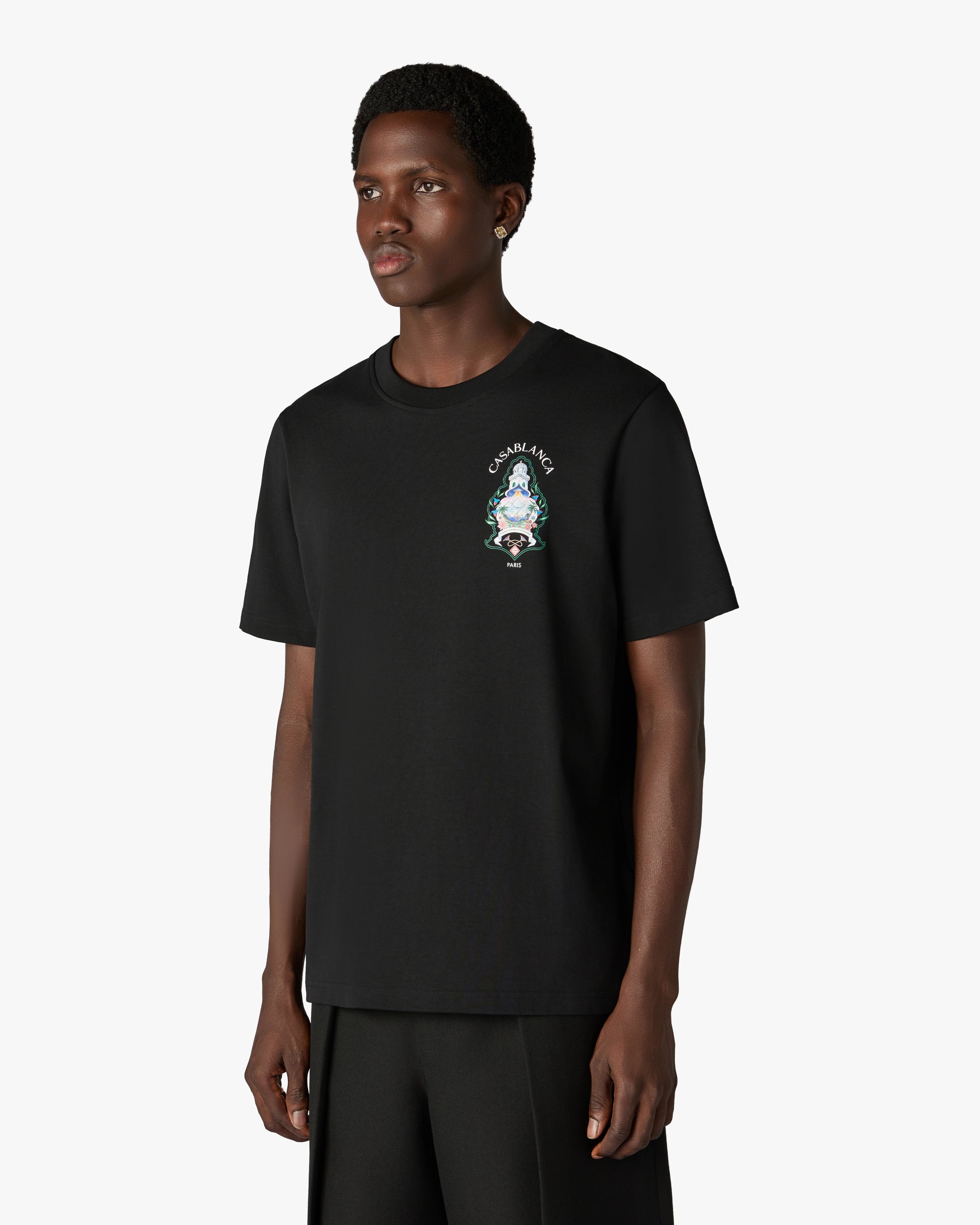 T-shirt à manches courtes noir Hotel Emblem
