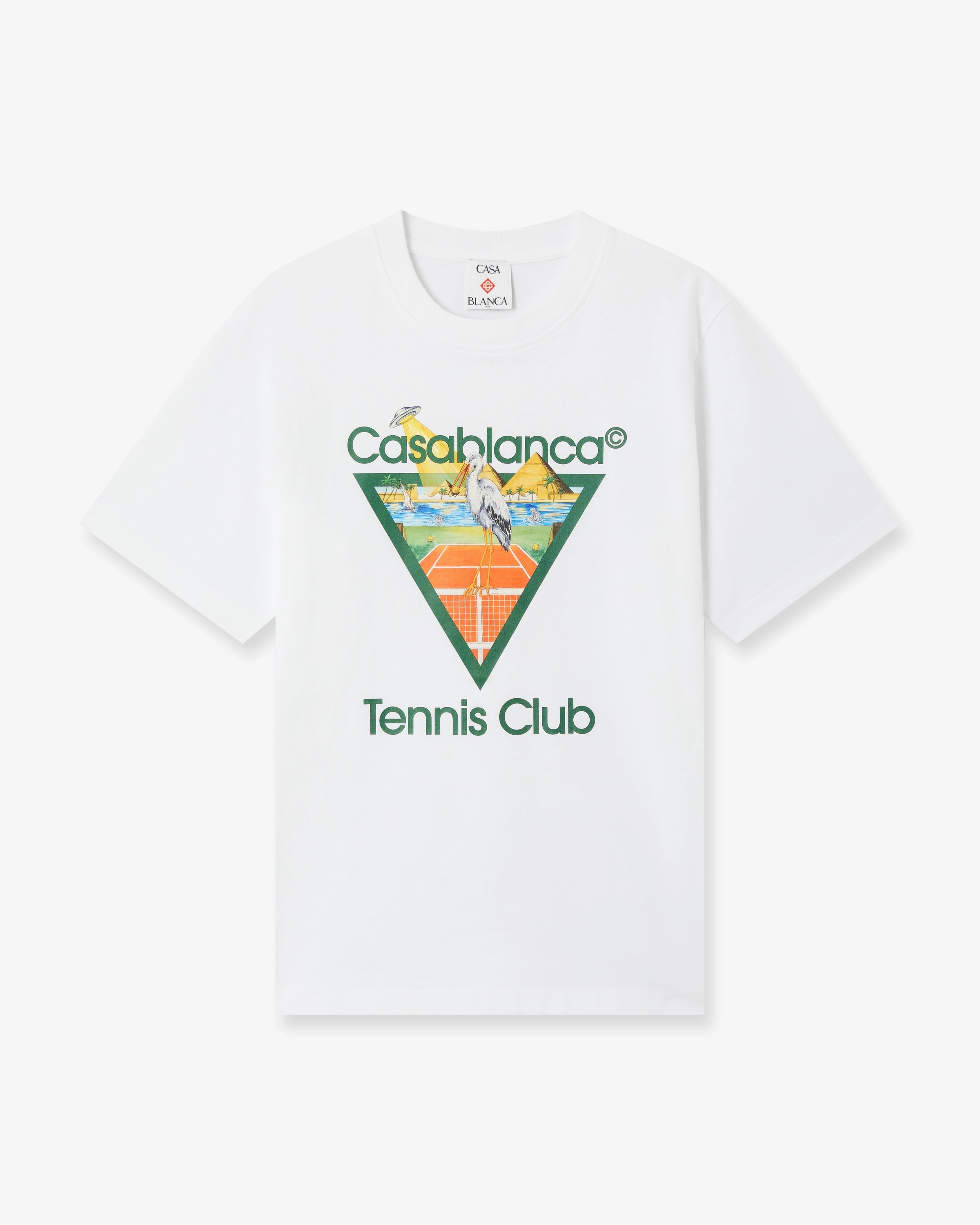 White Tennis Club Icon Pyramid Abduction Short Sleeve T-Shirt