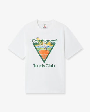 White Tennis Club Icon Pyramid Abduction Short Sleeve T-Shirt