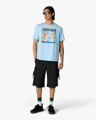 Light Blue Egyptian Tennis Match Short Sleeve T-Shirt