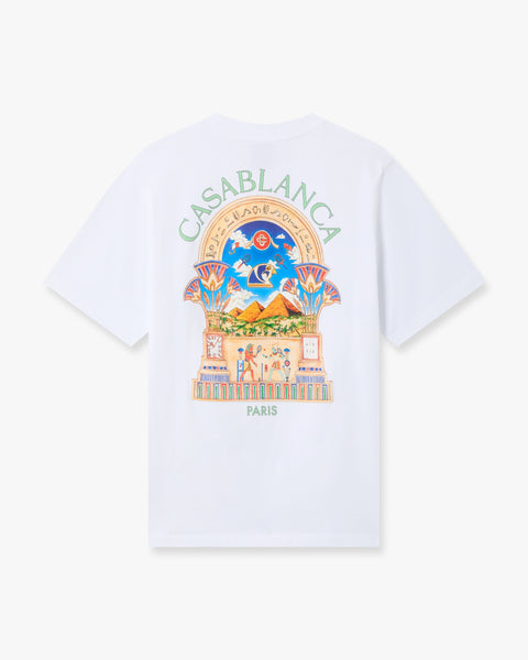 White Egyptian L'Arche Short Sleeve T-Shirt | Casablanca Paris