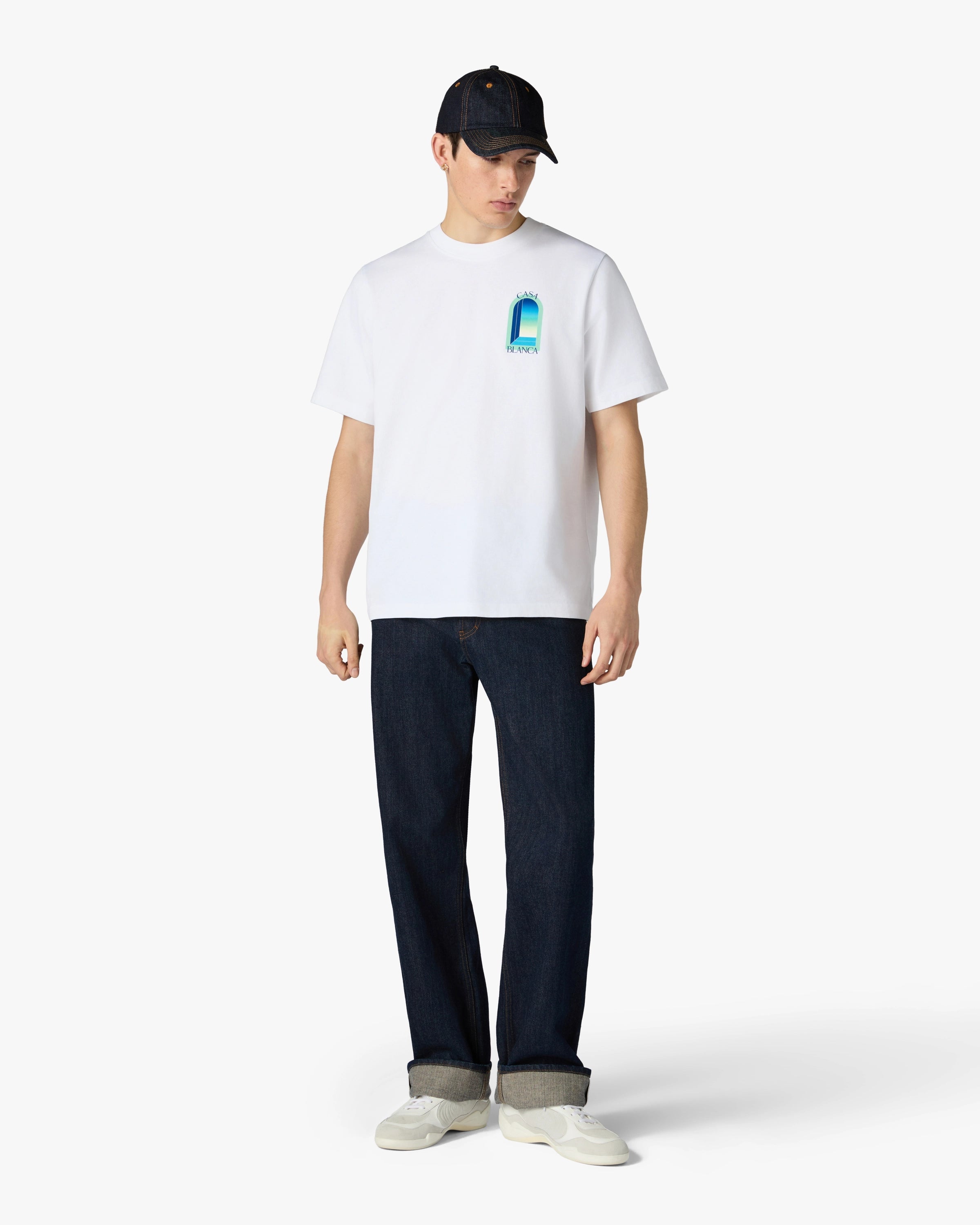 White & Mint L'Arche Short Sleeve T-Shirt