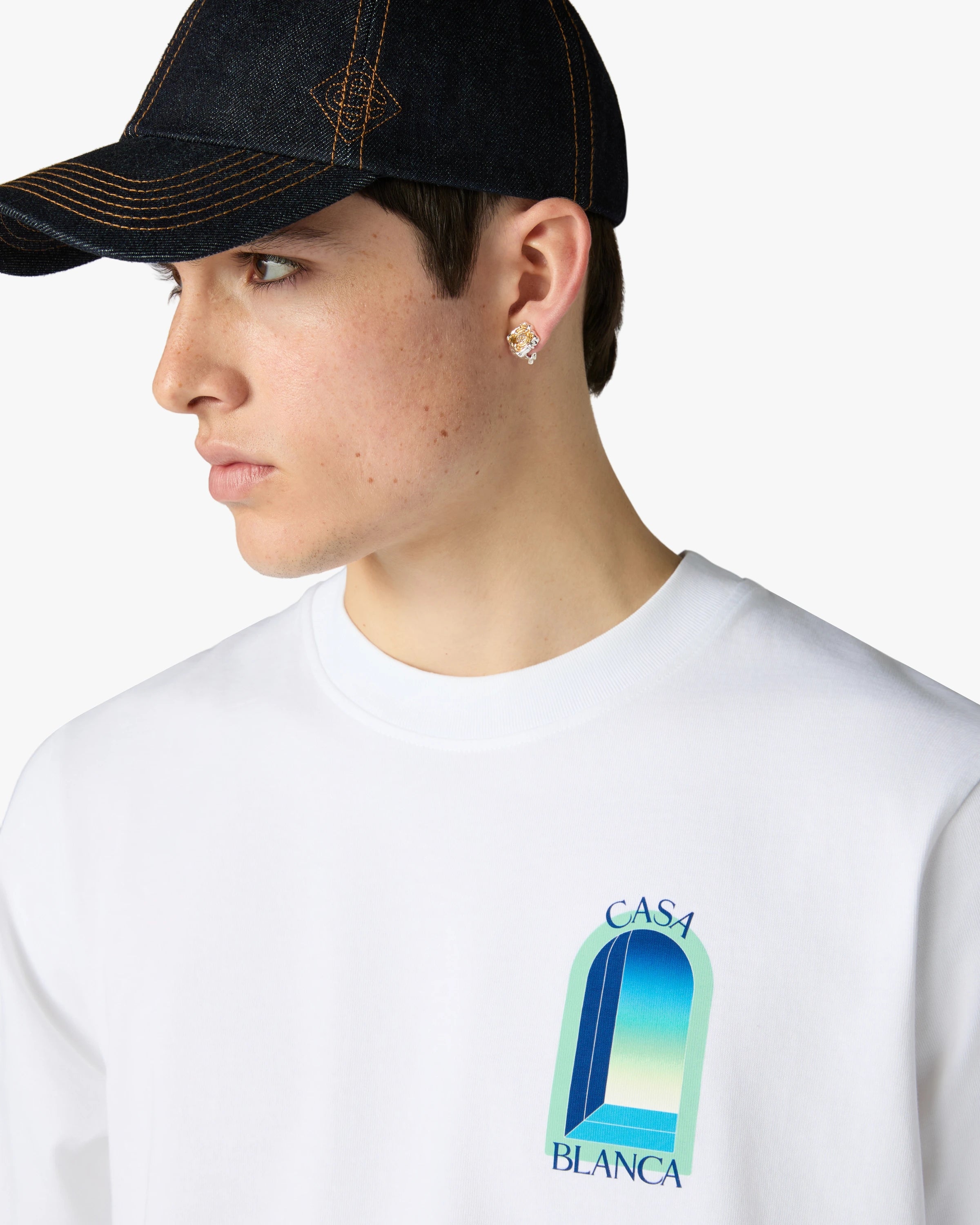 White & Mint L'Arche Short Sleeve T-Shirt