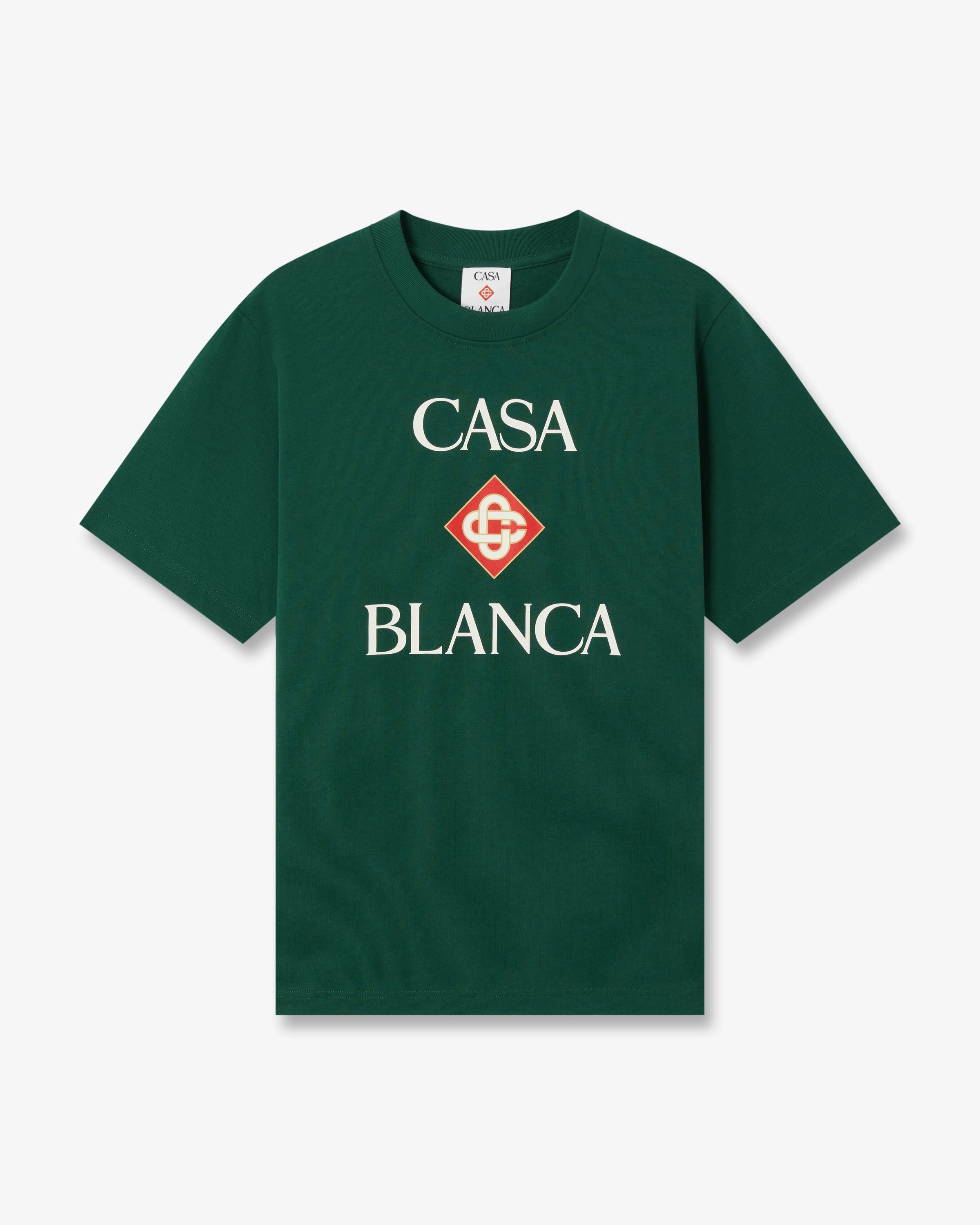 Green Casablanca Diamond Logo Short Sleeve T-Shirt