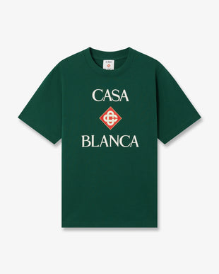 Green Casablanca Diamond Logo Short Sleeve T-Shirt
