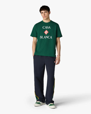 Green Casablanca Diamond Logo Short Sleeve T-Shirt