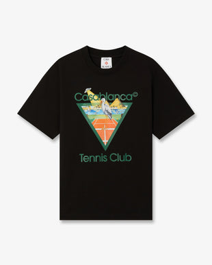 Black Tennis Club Icon Pyramid Abduction Short Sleeve T-Shirt