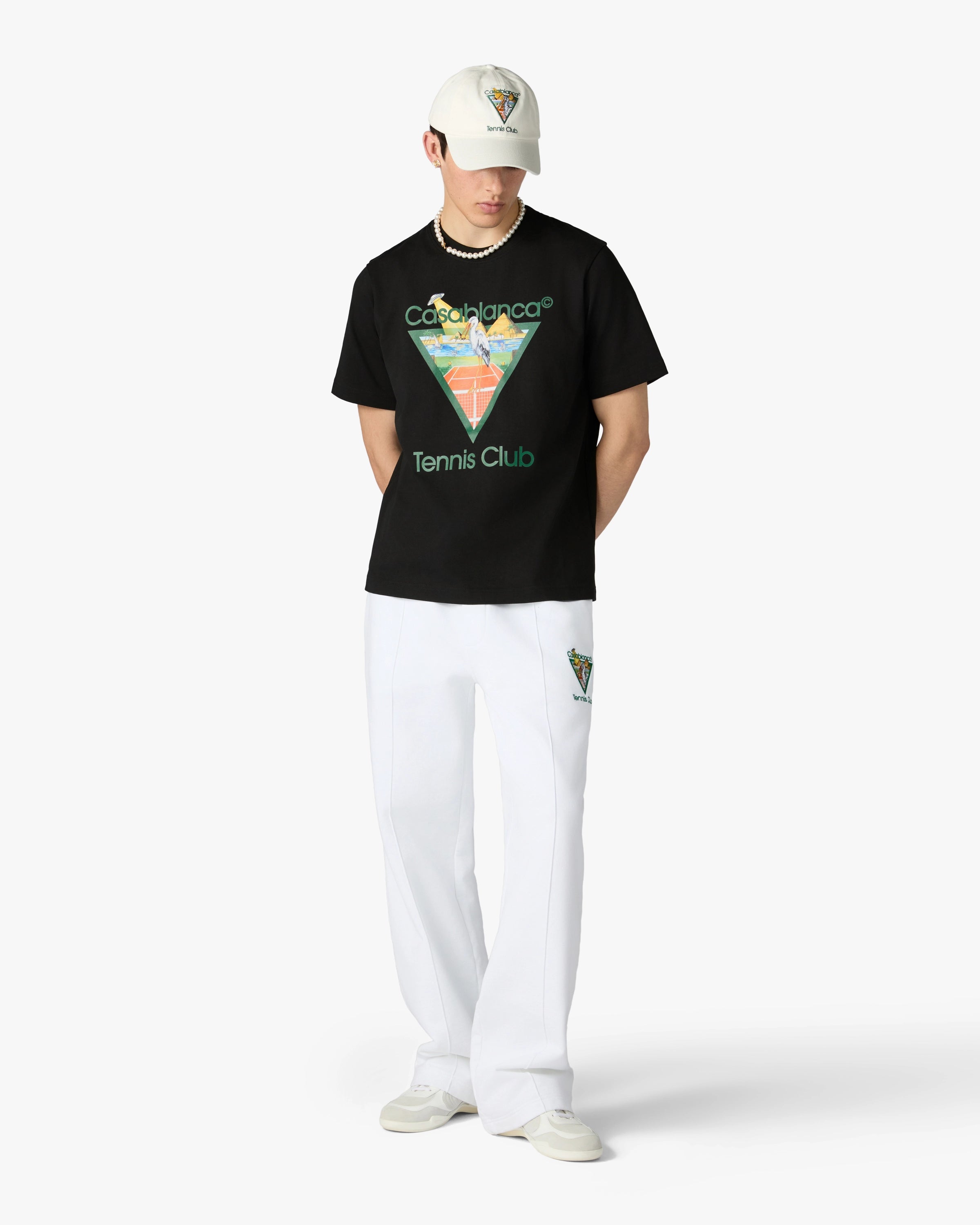 Black Tennis Club Icon Pyramid Abduction Short Sleeve T-Shirt
