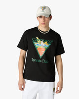 Black Tennis Club Icon Pyramid Abduction Short Sleeve T-Shirt