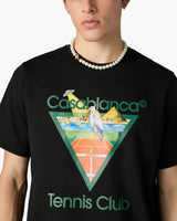 Black Tennis Club Icon Pyramid Abduction Short Sleeve T-Shirt