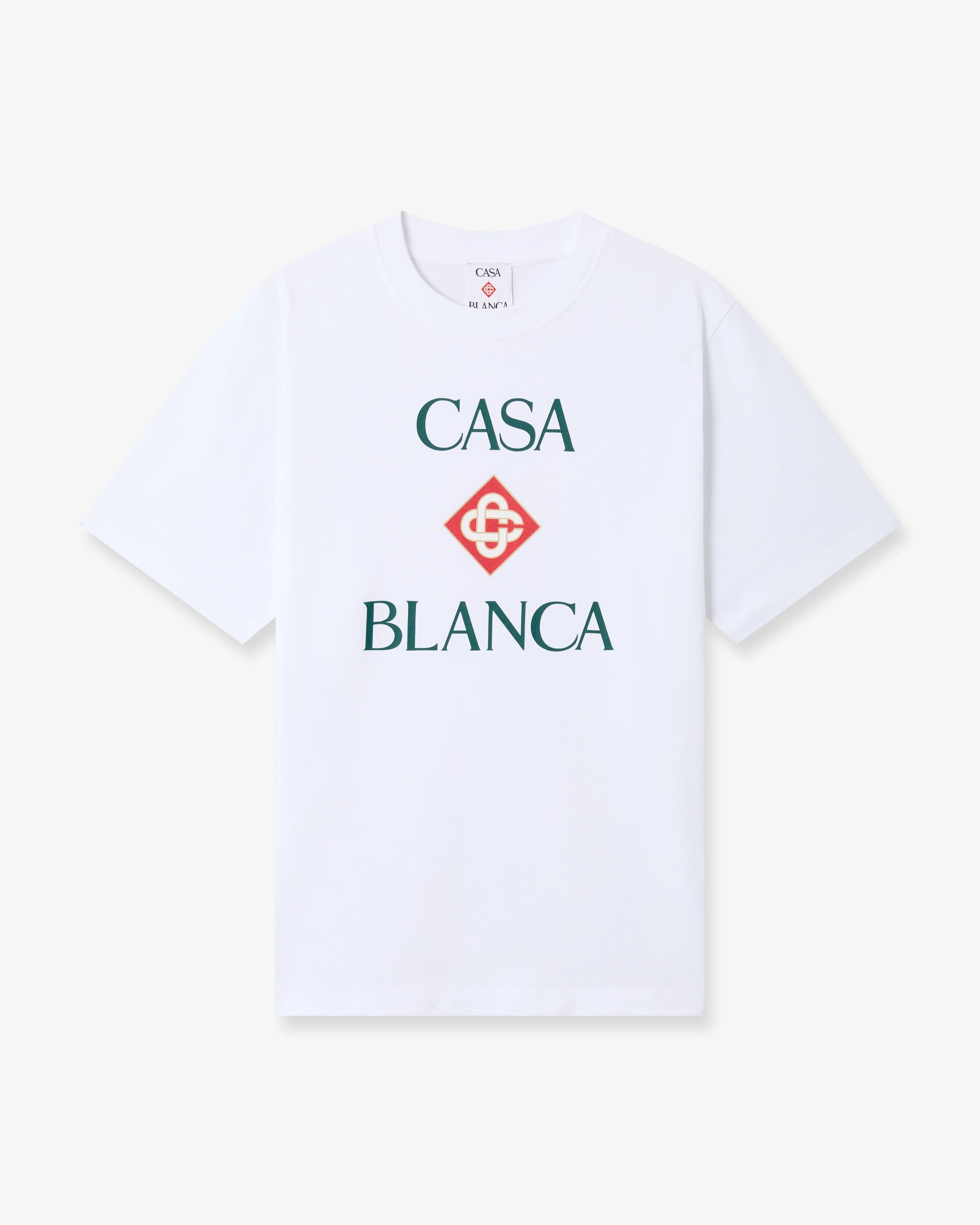 White Casablanca Diamond Logo Short Sleeve T-Shirt