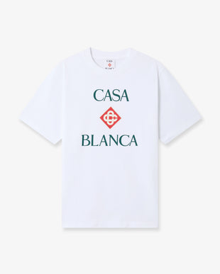 White Casablanca Diamond Logo Short Sleeve T-Shirt