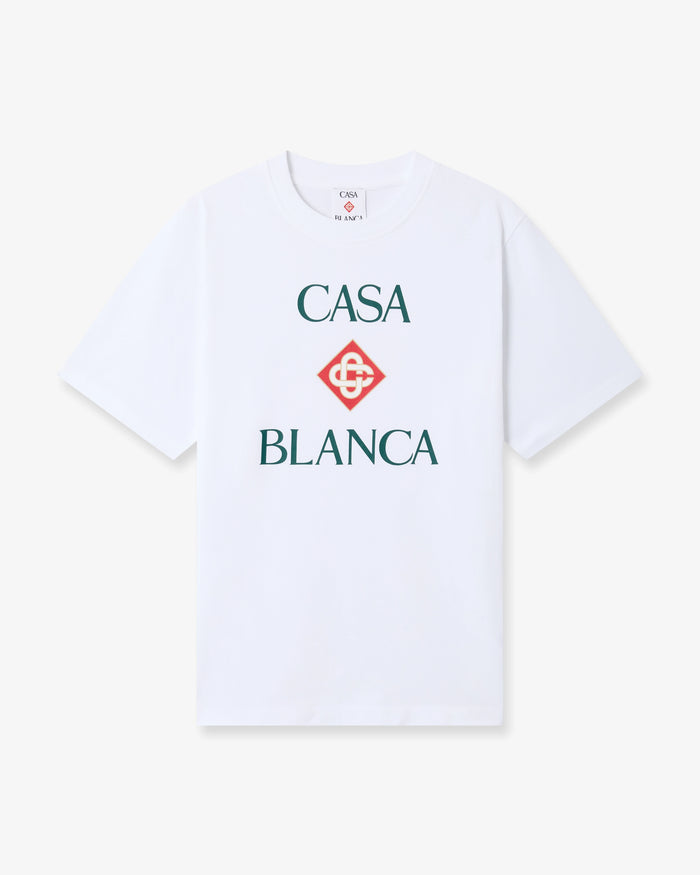 White Casablanca Diamond Logo Short Sleeve T-Shirt