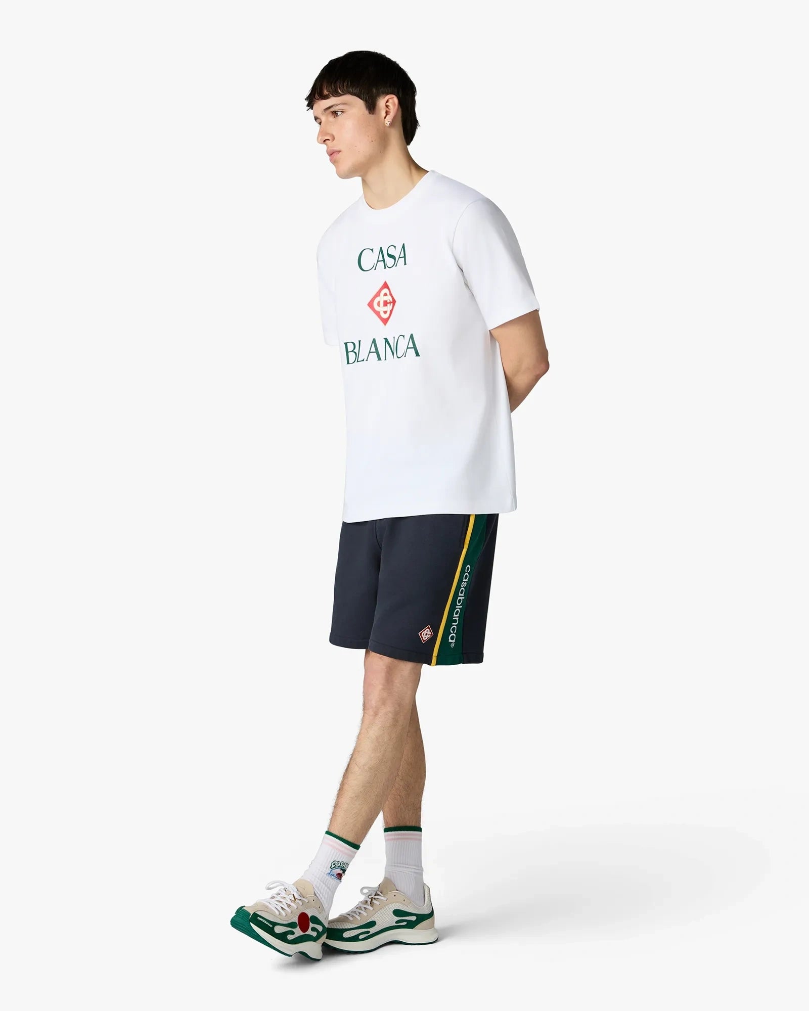 White Casablanca Diamond Logo Short Sleeve T-Shirt