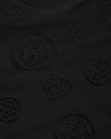 Black Applique Monogram Oversized Short Sleeve T-Shirt