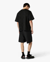 Black Applique Monogram Oversized Short Sleeve T-Shirt