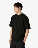 Black Applique Monogram Oversized Short Sleeve T-Shirt