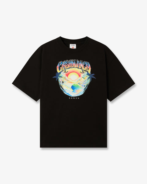 Black Airspray Oversized Short Sleeve T-Shirt | Casablanca Paris