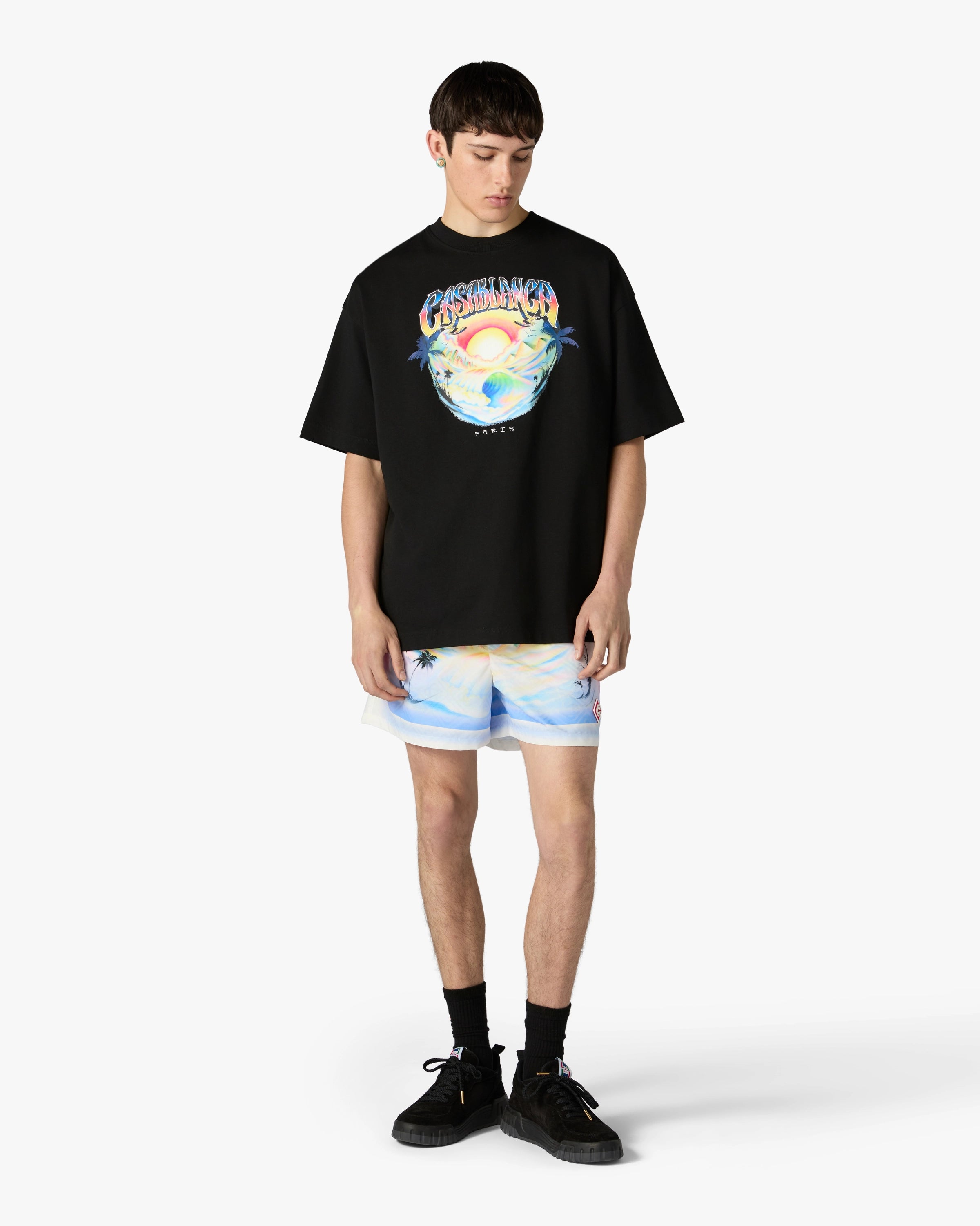 Black Airspray Oversized Short Sleeve T-Shirt