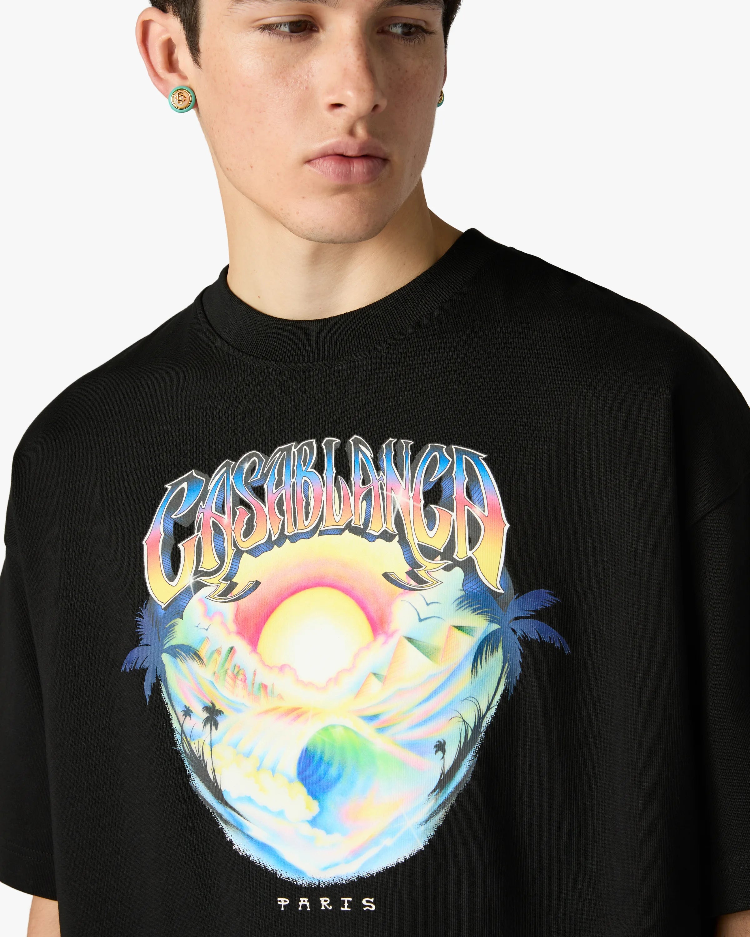 Black Airspray Oversized Short Sleeve T-Shirt