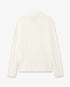 White Boucle Long Sleeve Polo Shirt