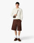 White Boucle Long Sleeve Polo Shirt
