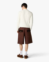 White Boucle Long Sleeve Polo Shirt