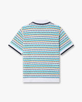 Multicolour Crochet Tuck Stitch Short Sleeve Shirt