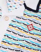 Multicolour Crochet Tuck Stitch Short Sleeve Shirt