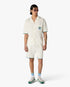 White Palm Tree Emblem Crochet Short Sleeve Shirt