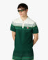 White & Green Boucle Stripe Short Sleeve Polo Shirt