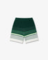 White & Green Boucle Stripe Shorts