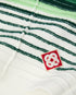 White & Green Boucle Stripe Shorts