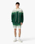 White & Green Boucle Stripe Shorts