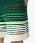 White & Green Boucle Stripe Shorts