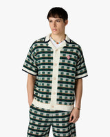 Green Crochet Mosaic Short Sleeve Shirt