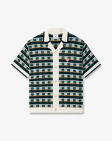 Green Crochet Mosaic Short Sleeve Shirt