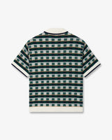 Green Crochet Mosaic Short Sleeve Shirt